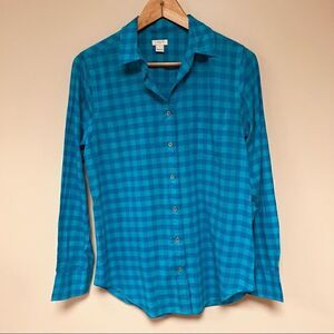 👠J Crew plaid button down.   Size Sm
